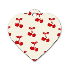 Cherries Dog Tag Heart (two Sides) by nateshop