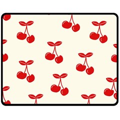 Cherries Fleece Blanket (medium)  by nateshop