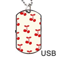 Cherries Dog Tag Usb Flash (one Side) by nateshop