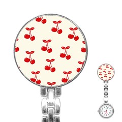 Cherries Stainless Steel Nurses Watch by nateshop