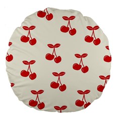 Cherries Large 18  Premium Flano Round Cushions by nateshop