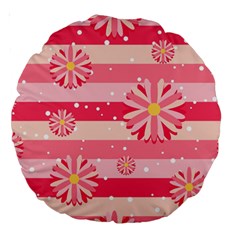 Floral-002 Large 18  Premium Round Cushions by nateshop