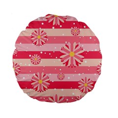 Floral-002 Standard 15  Premium Flano Round Cushions by nateshop