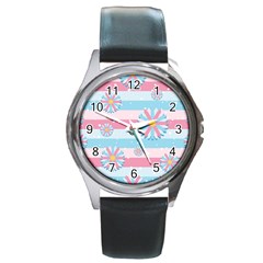 Flowers-023 Round Metal Watch by nateshop