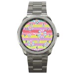 Flowers-024 Sport Metal Watch Front