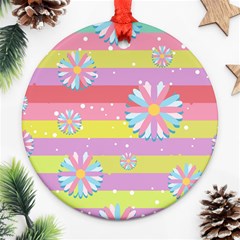 Flowers-024 Round Ornament (two Sides) by nateshop