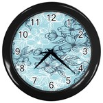 Flowers-25 Wall Clock (Black) Front