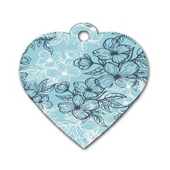 Flowers-25 Dog Tag Heart (two Sides) by nateshop