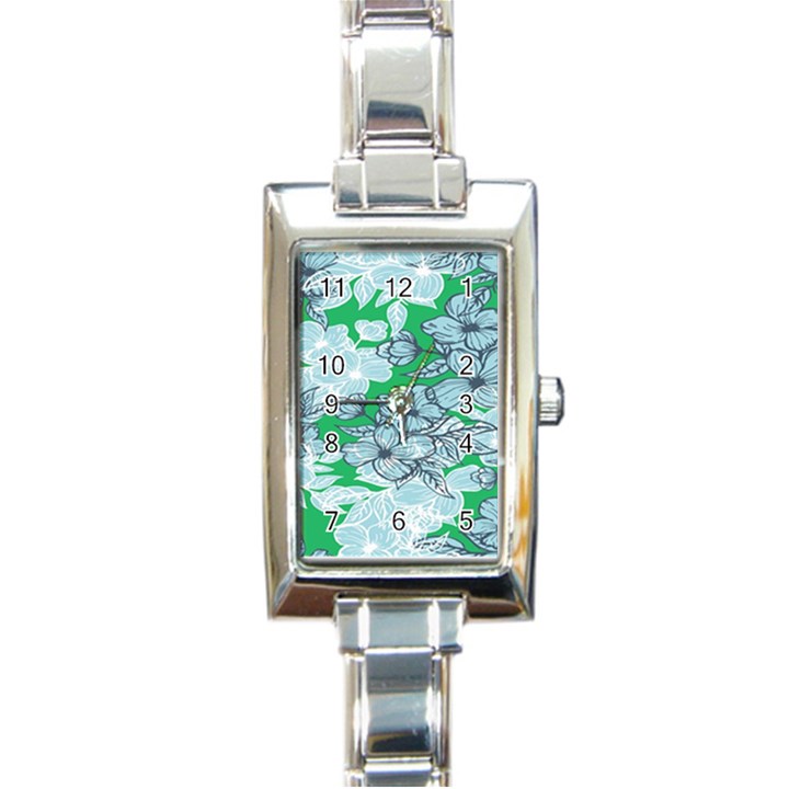 Flowers-26 Rectangle Italian Charm Watch