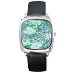 Flowers-26 Square Metal Watch Front