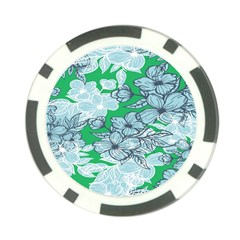 Flowers-26 Poker Chip Card Guard by nateshop