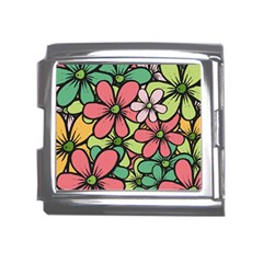 Flowers-27 Mega Link Italian Charm (18mm)