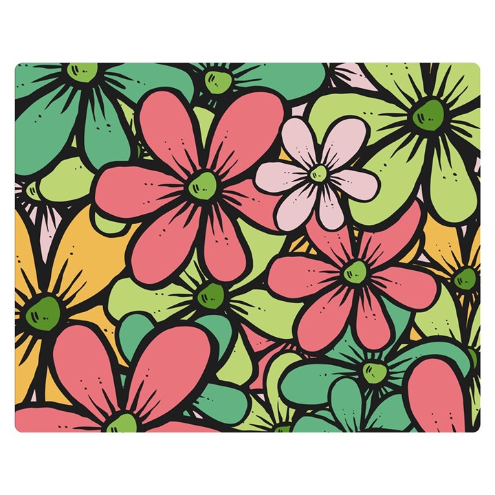 Flowers-27 Double Sided Flano Blanket (Medium) 