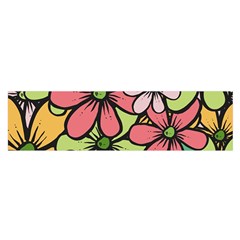 Flowers-27 Oblong Satin Scarf (16  X 60 )