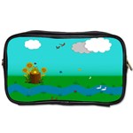 Frog Log Stream River Wallpaper Toiletries Bag (One Side) Front