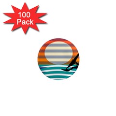 Waves Windsurfer Sun 1  Mini Magnets (100 Pack) 