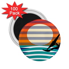 Waves Windsurfer Sun 2 25  Magnets (100 Pack) 