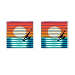 Waves Windsurfer Sun Cufflinks (square)