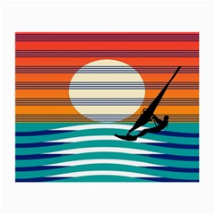 Waves Windsurfer Sun Small Glasses Cloth (2 Sides) by Ravend