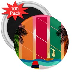 Beach Summer Wallpaper 3  Magnets (100 Pack)