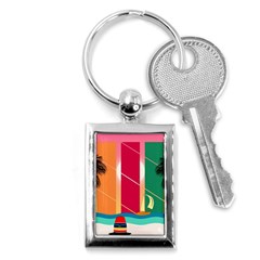 Beach Summer Wallpaper Key Chain (rectangle) by Ravend