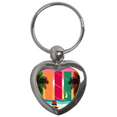 Beach Summer Wallpaper Key Chain (heart)