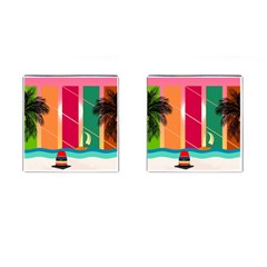 Beach Summer Wallpaper Cufflinks (square) by Ravend