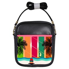 Beach Summer Wallpaper Girls Sling Bag by Ravend