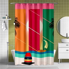 Beach Summer Wallpaper Shower Curtain 48  X 72  (small)  by Ravend