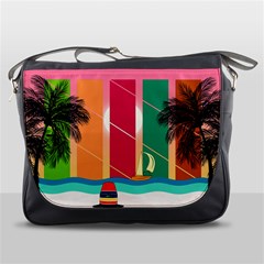 Beach Summer Wallpaper Messenger Bag by Ravend