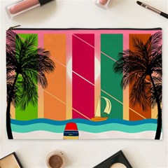 Beach Summer Wallpaper Cosmetic Bag (xxxl) by Ravend