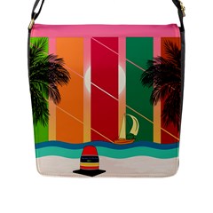 Beach Summer Wallpaper Flap Closure Messenger Bag (l) by Ravend