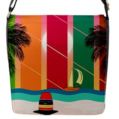 Beach Summer Wallpaper Flap Closure Messenger Bag (s) by Ravend