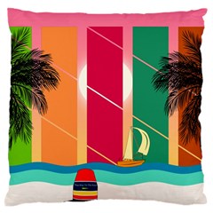 Beach Summer Wallpaper Standard Flano Cushion Case (one Side) by Ravend