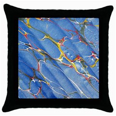 Art Marble Stone Rock Pattern Design Wallpaper Throw Pillow Case (black) by Ravend