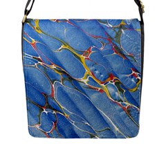 Art Marble Stone Rock Pattern Design Wallpaper Flap Closure Messenger Bag (l) by Ravend