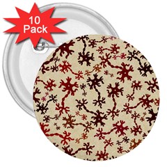 Neuron Nerve Cell Neurology 3  Buttons (10 Pack)  by Ravend