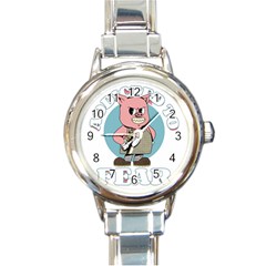 Halloween Round Italian Charm Watch