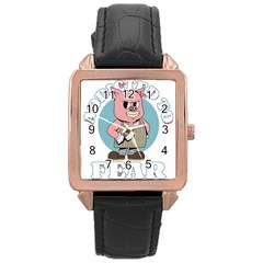 Halloween Rose Gold Leather Watch  by Sparkle