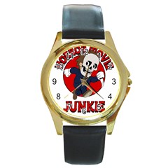 Halloween Round Gold Metal Watch by Sparkle