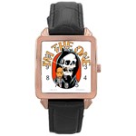 Halloween Rose Gold Leather Watch  Front