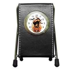 Halloween Pen Holder Desk Clock by Sparkle