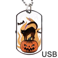 Halloween Dog Tag Usb Flash (one Side) by Sparkle