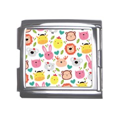 Cute Animals Cartoon Seamless Background Mega Link Italian Charm (18mm)