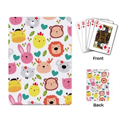 Cute Animals Cartoon Seamless Background Playing Cards Single Design (rectangle) by danenraven