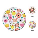 Cute Animals Cartoon Seamless Background Playing Cards Single Design (Round) Front