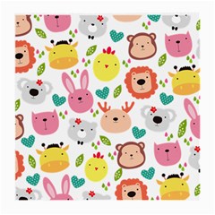 Cute Animals Cartoon Seamless Background Medium Glasses Cloth by danenraven