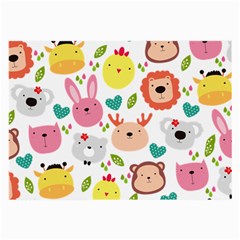 Cute Animals Cartoon Seamless Background Large Glasses Cloth by danenraven