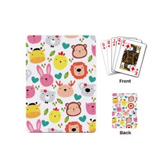 Cute Animals Cartoon Seamless Background Playing Cards Single Design (mini) by danenraven