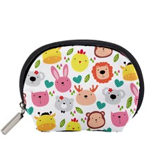 Cute Animals Cartoon Seamless Background Accessory Pouch (small) by danenraven